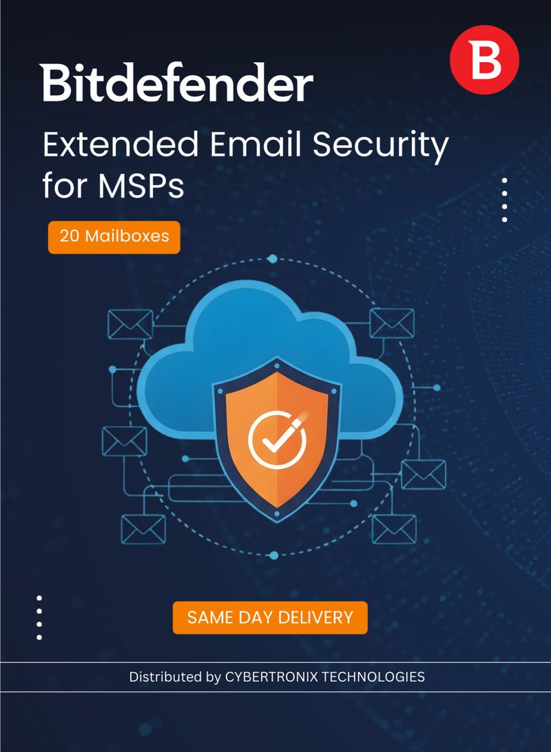 Bitdefender Extended Email Security for MSPs 20 Mailboxes for 1 Year | Digital License | SAME DAY DELIVERY